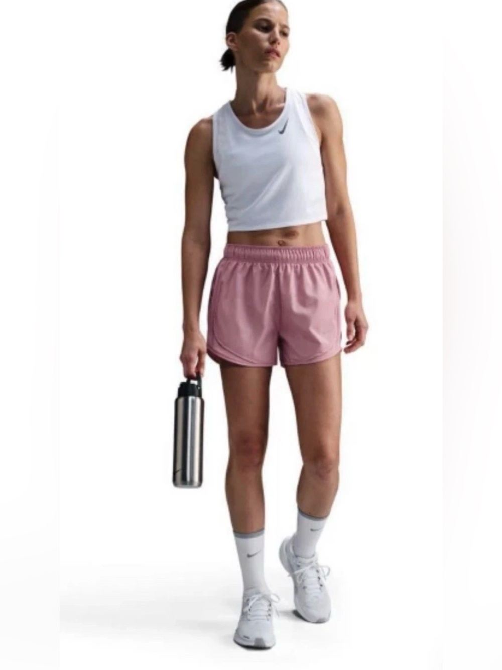 Nike Tempo Women's Dri-FIT Mid-Rise Brief-Lined Running Shorts Pink 2XL New